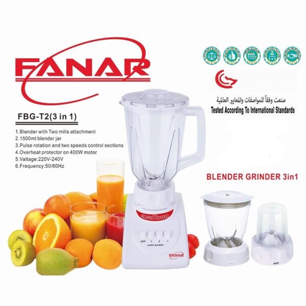 BLENDER GRINDER 3 IN 1 FANAR FBG-T2-20256