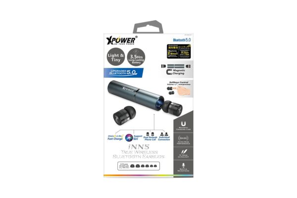 EARBUDS INN5 V5.0 TRUE WIRELESS BLUETOOTH GRAY XPOWER -20212