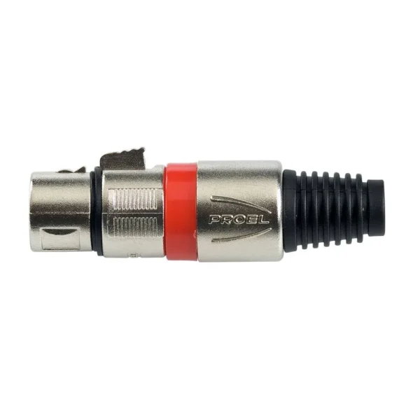 Proel SPA XLR 3-Pole Cable Socket Ring Red