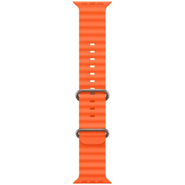 ⁦Apple Watch Ultra 2 Mrf23 مزودة بنظام تحديد المواقع العالمي + شبكة خلوية، مقاس 49 ملم، هيكل من التيتانيوم مع حزام برتقالي/بيج⁩ - الصورة ⁦2⁩