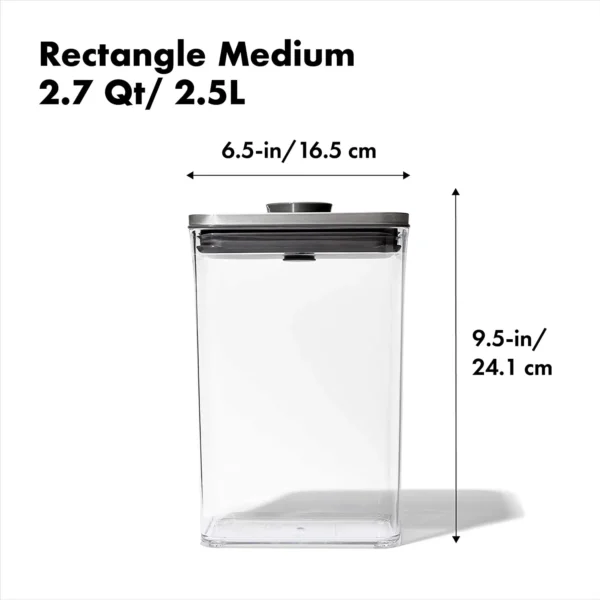 ⁦OXO STL Pop مستطيل متوسط ​​الحجم 2.7QT 2.6 لتر⁩ - الصورة ⁦2⁩